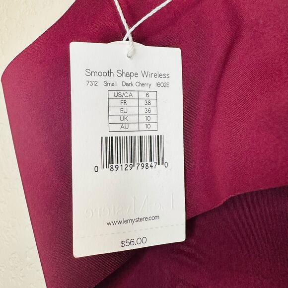 Le Mystere Women's Dark Cherry Smooth Shaoe Wireless Bra Size Small - Picture 4 of 4